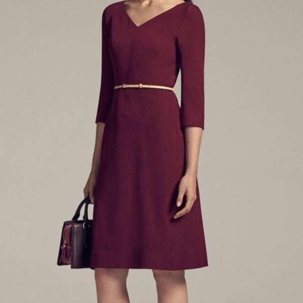 MM Lafleur Alexandra sheath dress, claret, size 12